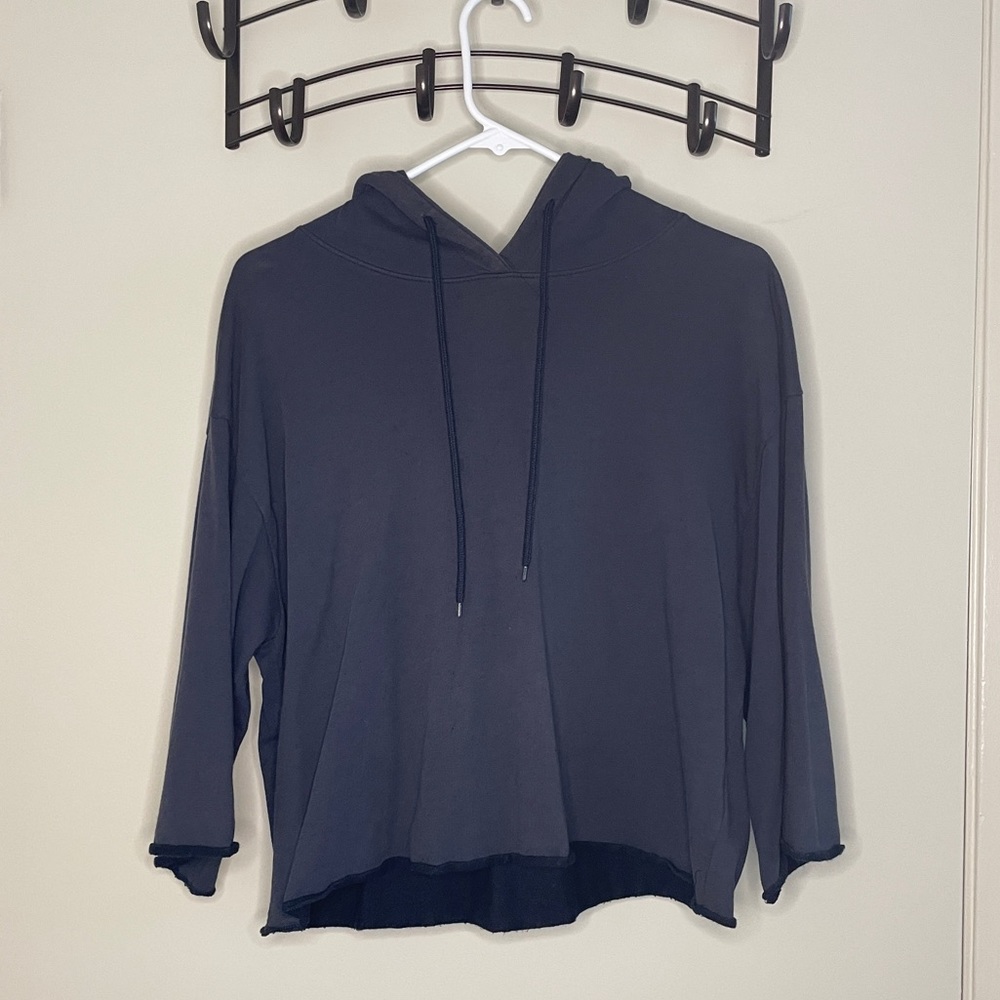 Cropped Navy Hoodie